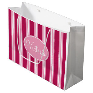 Sacola Para Presentes Grande Saco de Presente da Faixa de Doces Rosa Personaliz