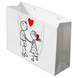 Sacola Para Presentes Grande Saco de Presente de Amor de Casal Fofo - Personali