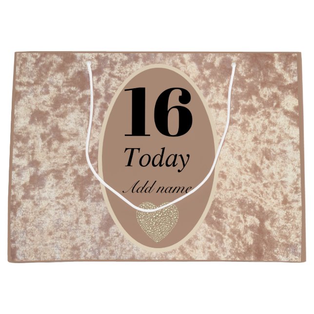 Sacola Para Presentes Grande Saco de presente de aniversário de veludo personal (Frente)