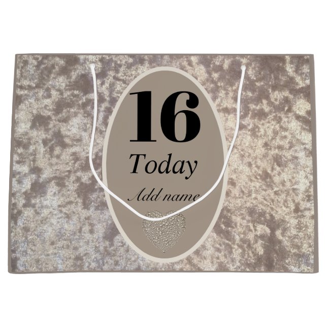 Sacola Para Presentes Grande Saco de presente de aniversário de veludo personal (Frente)