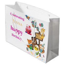 Sacola Para Presentes Grande Saco de Presente de Aniversário Gato Raposa Urso d