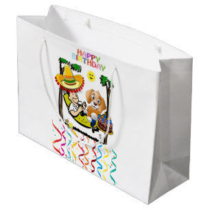 Sacola Para Presentes Grande Saco de Presente de Aniversário Homem Cachorro
