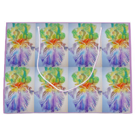 Sacola Para Presentes Grande Saco De Presente De Aquarela Floral Íris Roxo