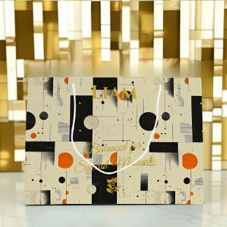 Sacola Para Presentes Grande Saco de Presente de Arte Geométrica Equilibrada La