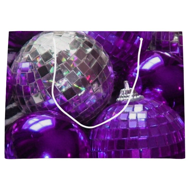 Sacola Para Presentes Grande Saco de presente de Baubles roxo (Frente)