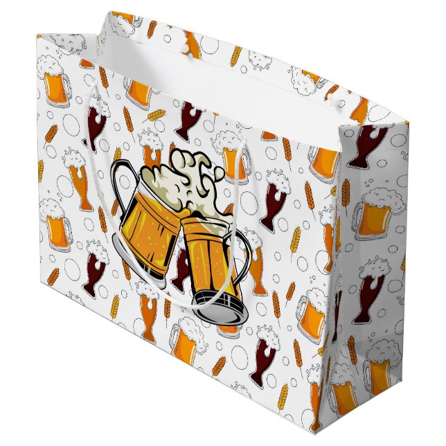 Sacola Para Presentes Grande Saco de Presente de Canecas de Cerveja (Verso inclinado)