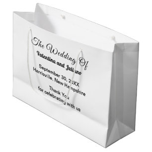 Sacola Para Presentes Grande Saco de Presente de Casamento Preto e Branco