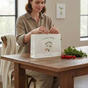 Sacola Para Presentes Grande Saco de Presente de Chá de Bebê Botânico Cultivado