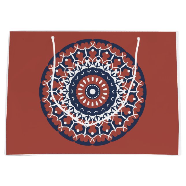 Sacola Para Presentes Grande Saco de presente de Design de Mandala (Frente)
