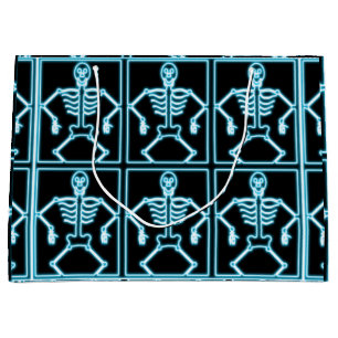 Sacola Para Presentes Grande Saco de presente de esqueleto azul elétrico
