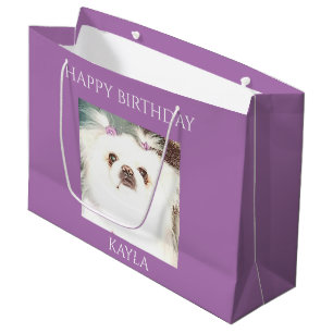 Sacola Para Presentes Grande Saco de presente de "Feliz Aniversário" para o cão