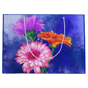 Sacola Para Presentes Grande Saco de Presente de Flores Gerber de Três Cores