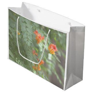 Sacola Para Presentes Grande Saco de Presente de Flores Silvestres Laranja