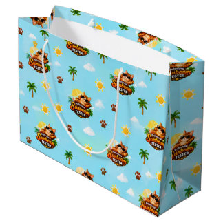 Sacola Para Presentes Grande Saco de Presente de Gato de Verão Divertido com Pa