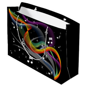 Sacola Para Presentes Grande Saco de presente de Ilustração de Música