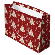 Saco de presente de Natal Carmesim & Dourado