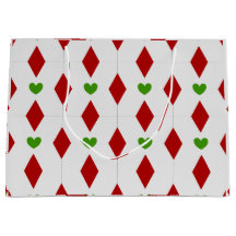 Saco de Presente de Natal Diamante e Coração