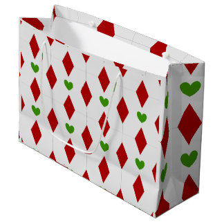 Sacola Para Presentes Grande Saco de Presente de Natal Diamante e Coração