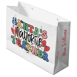 Sacola Para Presentes Grande Saco de Presente de Natal do Professor Favorito do