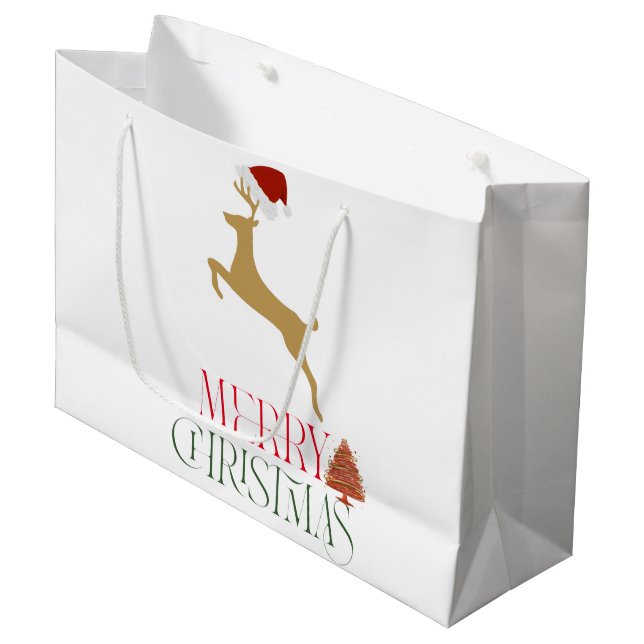 Sacola Para Presentes Grande Saco de Presente de Natal Moderno (Frente inclinada)
