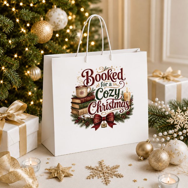 Sacola Para Presentes Grande Saco de Presente de Natal Rústico com Design Espel (Rustic Christmas Sparkly Holiday Gift Bag Design

)