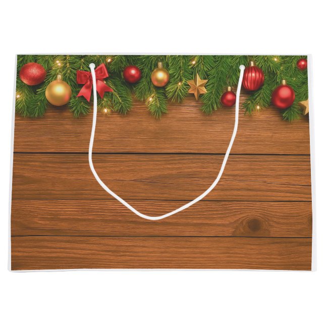Sacola Para Presentes Grande Saco de Presente de Natal Rústico – Férias Persona (Frente)