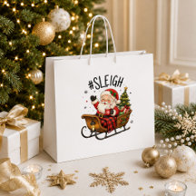 Saco de Presente de Natal Vermelho Verde Clássico