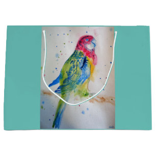 Sacola Para Presentes Grande Saco de Presente de Papagaio Rosella Vermelho