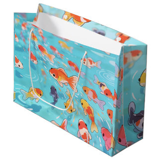 Sacola Para Presentes Grande Saco de Presente de Peixe Koi Sortudo