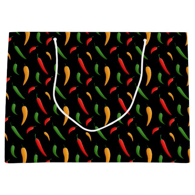 Sacola Para Presentes Grande Saco de Presente de Pimentas Chili Apimentadas (Frente)