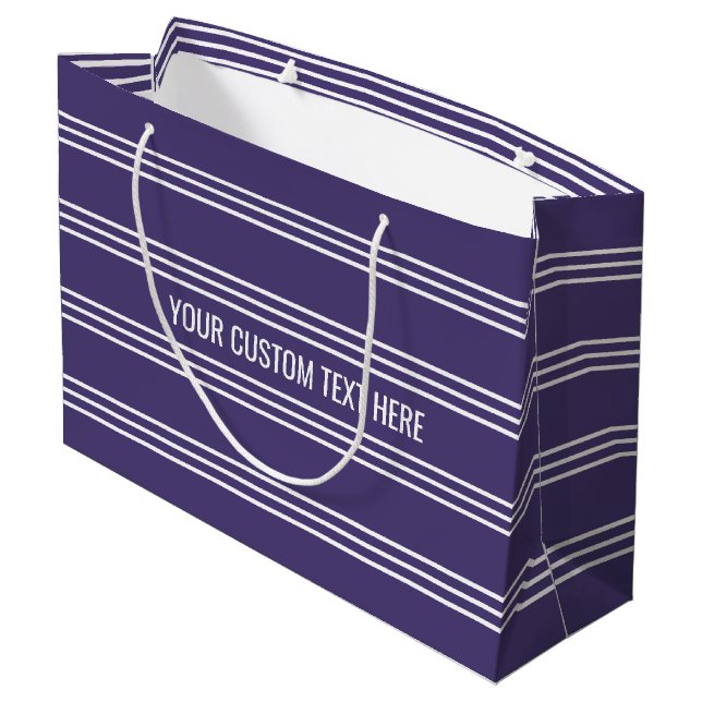 Sacola Para Presentes Grande Saco de presente de texto personalizado do Violet  (Verso inclinado)