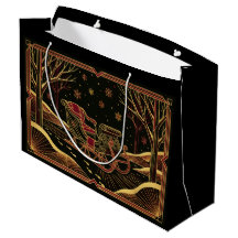 Saco de Presente de Trenó de Natal Art Déco