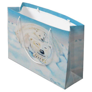 Sacola Para Presentes Grande Saco de presente de urso polar