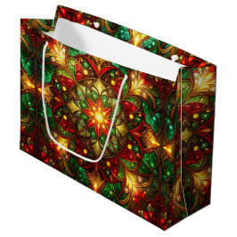 Sacola Para Presentes Grande Saco de Presente Decorativo de Férias Verde Vermel