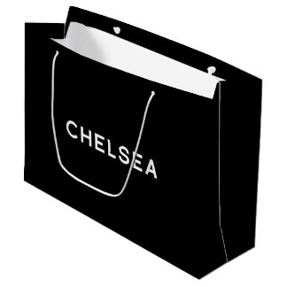 Sacola Para Presentes Grande Saco de Presente Elegante de Chelsea em Preto e Br