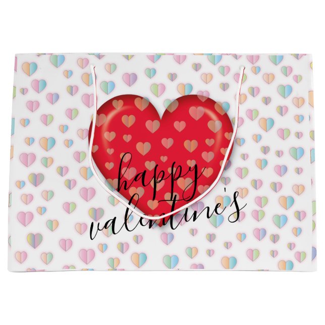 Sacola Para Presentes Grande Saco de presente elegante para o Dia dos Namorados (Frente)