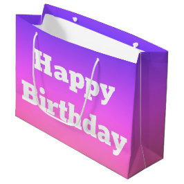 Sacola Para Presentes Grande Saco De Presente Feliz De Aniversário Rosa E Roxo