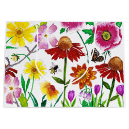 Sacola Para Presentes Grande Saco de Presente Floral de Aquarela Prado Encantad