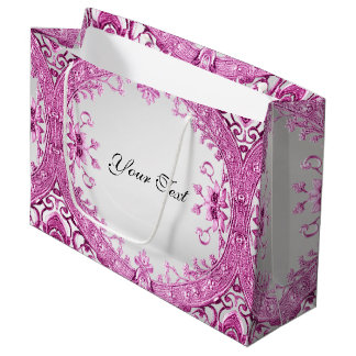 Sacola Para Presentes Grande Saco de Presente Floral Decorativo Rosa