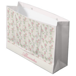 Sacola Para Presentes Grande Saco de Presente Floral Rosa Personalizado