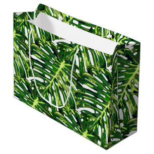 Sacola Para Presentes Grande Saco de Presente Folhas Tropicais
