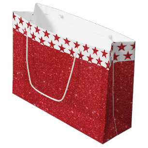 Sacola Para Presentes Grande Saco de presente grande com purpurina vermelha