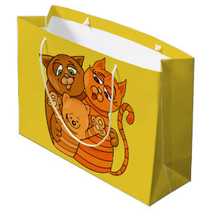Sacola Para Presentes Grande Saco de presente grande da família Gato