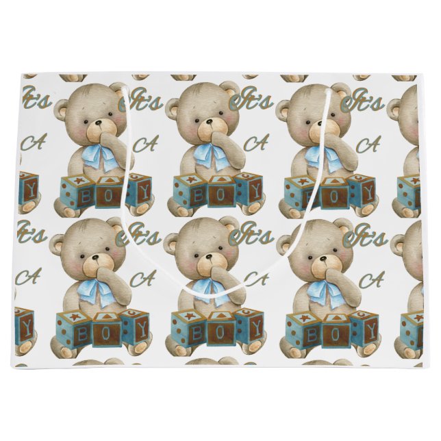 Sacola Para Presentes Grande Saco de Presente Grande É Um Menino (Frente)