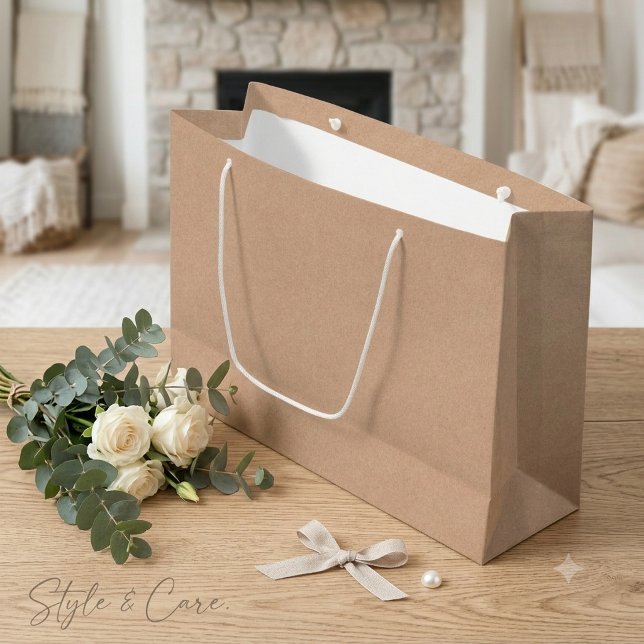 Sacola Para Presentes Grande Saco de Presente Grande Estilo Kraft Embalagem de  (Kraft Style Large Gift Bag Charming Gift Packaging)