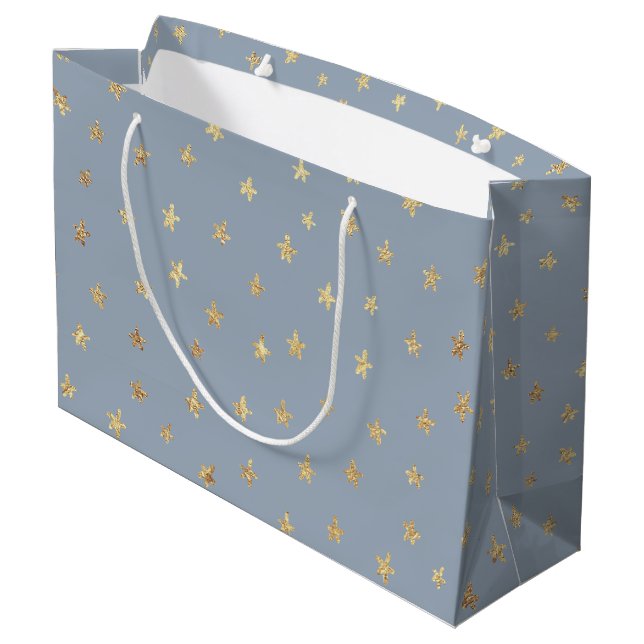 Sacola Para Presentes Grande Saco de Presente Grande Fun Stars Pattern Dourado  (Verso inclinado)