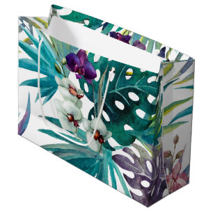 Sacola Para Presentes Grande Saco de Presente Grande - Orquídeas Tropicais