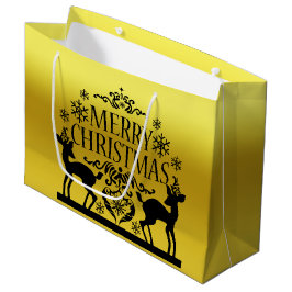 Sacola Para Presentes Grande Saco de Presente Grande Preto Dourado Amarelo Feli