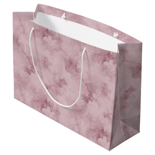 Sacola Para Presentes Grande Saco de Presente Grande Rosa com Fundo Texturizado (Verso inclinado)