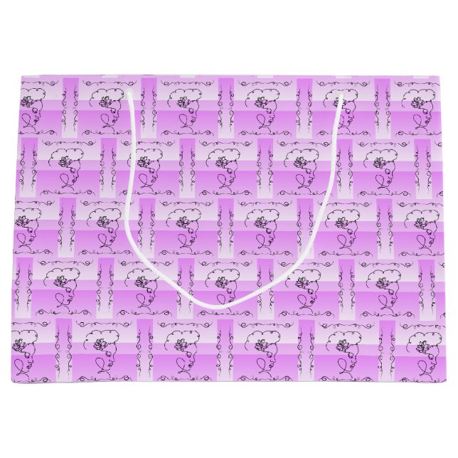 Sacola Para Presentes Grande Saco de Presente Horizontal Lavanda Flowing Beauty (Frente)